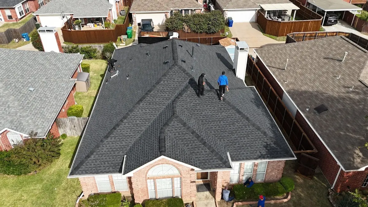 Slate & Tile Roof Repair work in progress on a Northbrook property